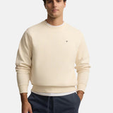 Silbon – 1041105292 – Sudadera color crema 100% algodón con estampado en la espalda - Hombre