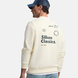 Silbon – 1041107298 – Sudadera color crema de algodón con dibujo en la espalda - Hombre