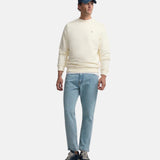 Silbon – 1041107298 – Sudadera color crema de algodón con dibujo en la espalda - Hombre