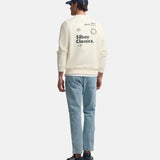 Silbon – 1041107298 – Sudadera color crema de algodón con dibujo en la espalda - Hombre