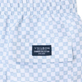 Silbon – 1043102332 – Bañador de cuadros azul y blanco con cintura ajustable y red interior - Hombre