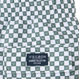 Silbon – 1043103333 – Bañador de cuadros verde y blanco con cintura ajustable y red interior - Hombre