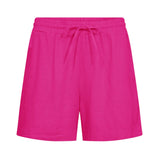 Free/Quent – Lava 122503-9879 – Pantalones cortos fucsia marino de lino y viscosa con cintura elástica - Mujer