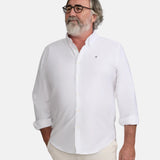 Silbon - 123593 - Camisa blanca 100% algodón BCI de manga larga y corte regular - Hombre