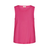 Free/Quent - 124867-9879 – Top fucsia sin mangas de lino y viscosa con botones decorativos en la espalda - Mujer