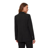 Free/Quent - Nanni 126724-Negro - Blazer negra de corte recto con abertura en la espalda - Mujer