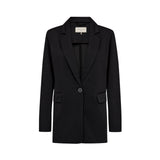 Free/Quent - Nanni 126724-Negro - Blazer negra de corte recto con abertura en la espalda - Mujer