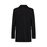Free/Quent - Nanni 126724-Negro - Blazer negra de corte recto con abertura en la espalda - Mujer