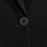 Free/Quent - Nanni 126724-Negro - Blazer negra de corte recto con abertura en la espalda - Mujer