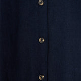 Free/Quent – Lava 127109-7011 – Camisa azul marino de manga corta de lino y viscosa - Mujer