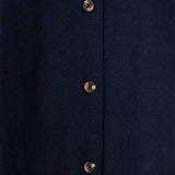Free/Quent – Lava 127109-7011 – Camisa azul marino de manga corta de lino y viscosa - Mujer