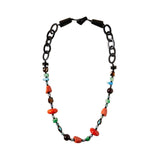 Latido - 13015CO-025 – Collar largo coral de piezas de resina (42 cm.)