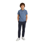 Polo azul Silbon de manga corta 100% algodón para niño | Konestilochic