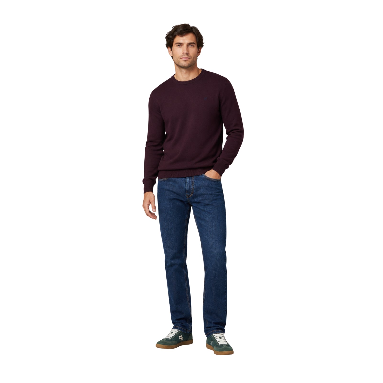 Jersey burdeos de hombre Silbon en algodón BCI y cashmere Konestilochic