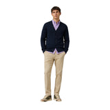 Cárdigan azul de hombre Silbon en algodón BCI y cashmere Konestilochic