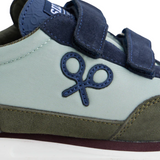 Silbon – 133657 – Zapatillas de piel de serraje y tejido técnico con cierre de velcro – Unisex niños