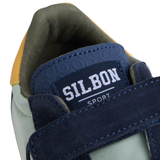 Silbon – 133657 – Zapatillas de piel de serraje y tejido técnico con cierre de velcro – Unisex niños