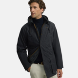 Silbon – 133673 – Abrigo clásico encerado de corte recto con capucha desmontable - Hombre