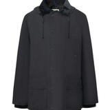 Silbon – 133673 – Abrigo clásico encerado de corte recto con capucha desmontable - Hombre