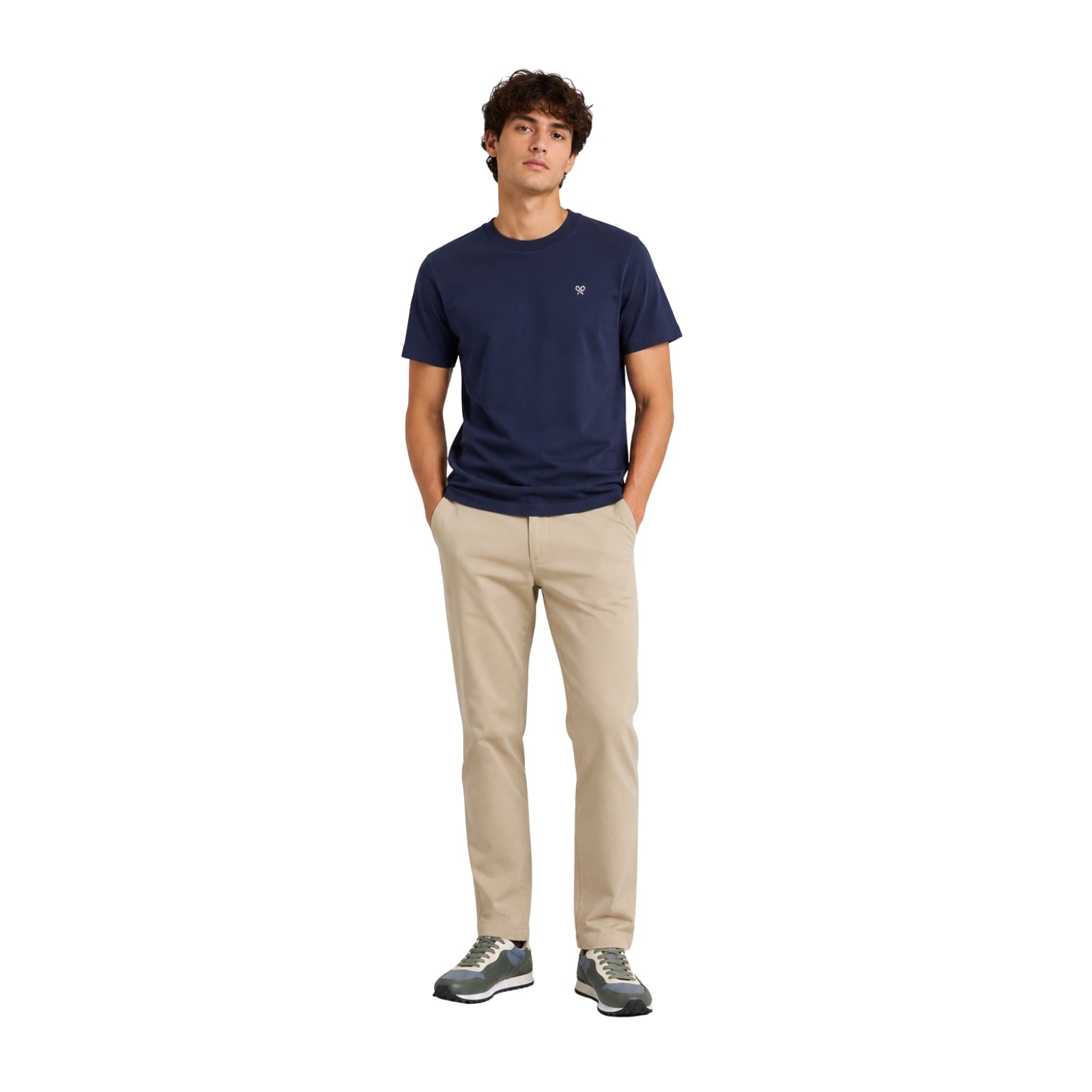 Camiseta azul marino Silbon Two Rackets para hombre | Konestilochic