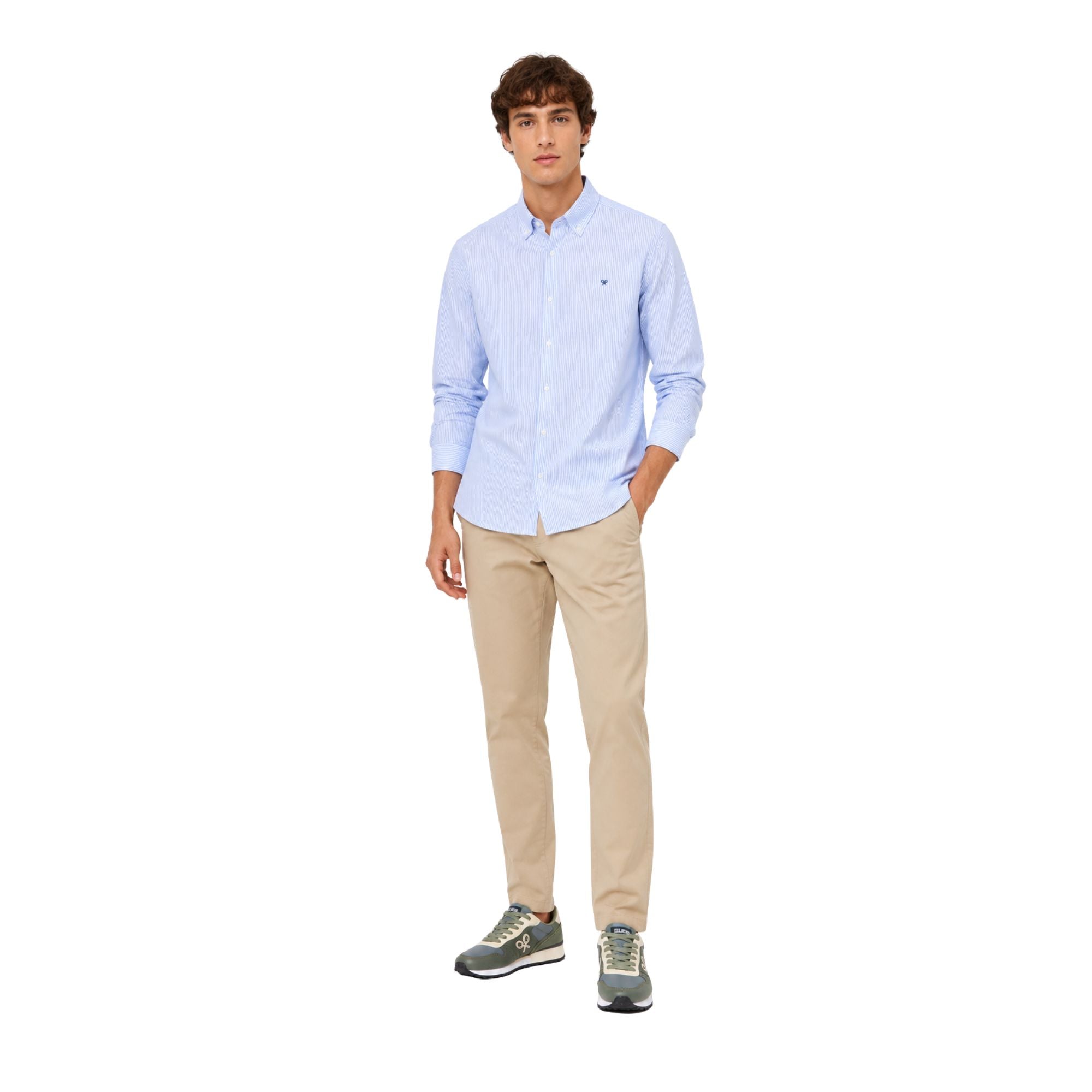 Camisa azul de rayas para hombre Silbon – Estilo casual elegante Konestilochic