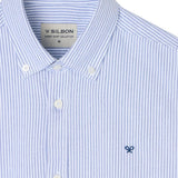 Silbon – 134139 – Camisa Oxford de rayas y manga larga 100% algodón BCI - Hombre