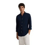 Camisa azul marino de hombre Silbon en algodón micropiqué Konestilochic