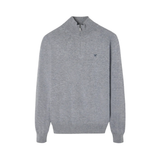 Silbon – 134233 – Jersey de cuello subido con media cremallera 30% lana con logo bordado - Hombre