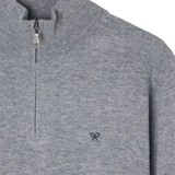 Silbon – 134233 – Jersey de cuello subido con media cremallera 30% lana con logo bordado - Hombre
