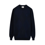 Silbon – 134239 – Jersey de cuello redondo con rombos estampados y logo bordado 30% lana - Hombre