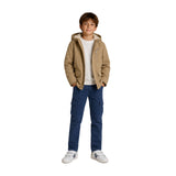 Silbon – 134282 – Abrigo de corte recto con capucha, bolsillos delanteros e interior de borreguito – Unisex niños