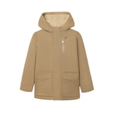 Silbon – 134282 – Abrigo de corte recto con capucha, bolsillos delanteros e interior de borreguito – Unisex niños