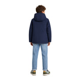 Silbon – 134283 – Abrigo de corte recto con capucha, bolsillos delanteros e interior de borreguito – Unisex niños