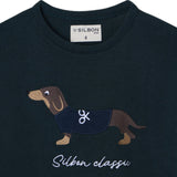 Silbon – Dog 134304 - Jersey 100% algodón con bordado de perro - Niño