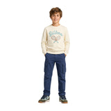 Sudadera blanca Silbon unisex para niños – 100% algodón Konestilochic