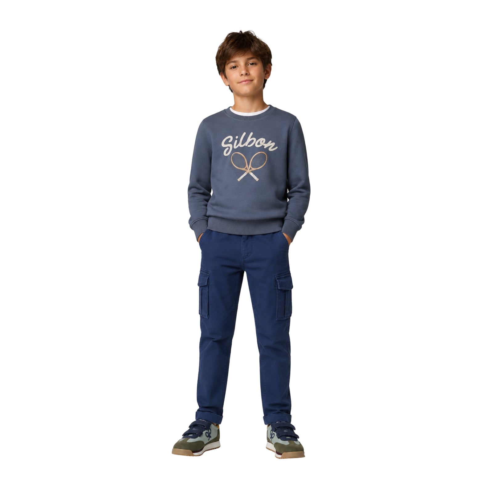 Sudadera azul Silbon unisex para niños – 100% algodón | Konestilochic