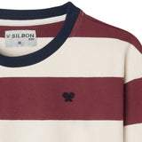 Silbon – 134498 – Sudadera de rayas anchas 100% algodón con bordado de raquetas - Niño