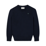 Silbon – 134816 – Jersey de cuello redondo de algodón BCI y cahsmere con logo bordado - Niño