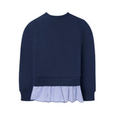 Silbon – 135237 – Sudadera con combinada con volante camisero con bordado frontal - Niña
