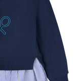 Silbon – 135237 – Sudadera con combinada con volante camisero con bordado frontal - Niña