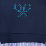 Silbon – 135237 – Sudadera con combinada con volante camisero con bordado frontal - Niña
