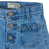Silbon – 135267 – Pantalones vaqueros 1% elastano con detalle de trenza en los bolsillos - Niña