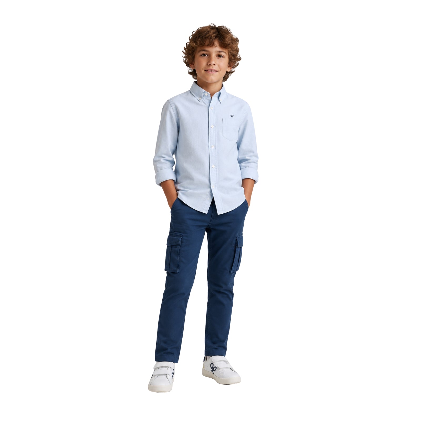 Camisa celeste para niño Silbon de algodón 100% BCI | Konestilochic