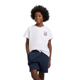 Camiseta blanca Silbon para niños con diseño tricolor | Konestilochic