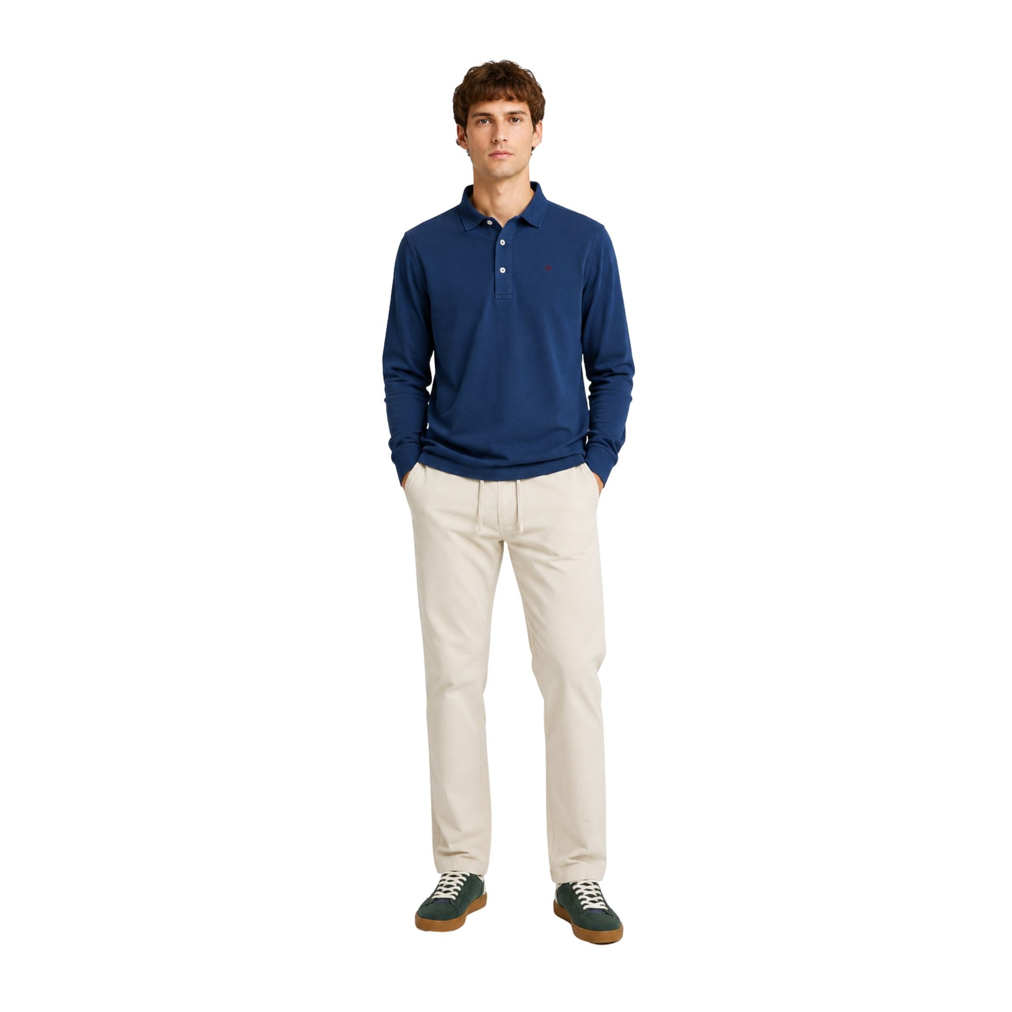 Polo azul oscuro de manga larga para hombre | Silbon | Konestilochic