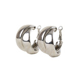Latido - 15122PE-003 – Pendientes plateados de doble aro de 3 cm.