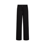Free/Quent - Nanni 200632-Negro - Pantalones negros rectos de talle alto con bolsillos laterales - Mujer