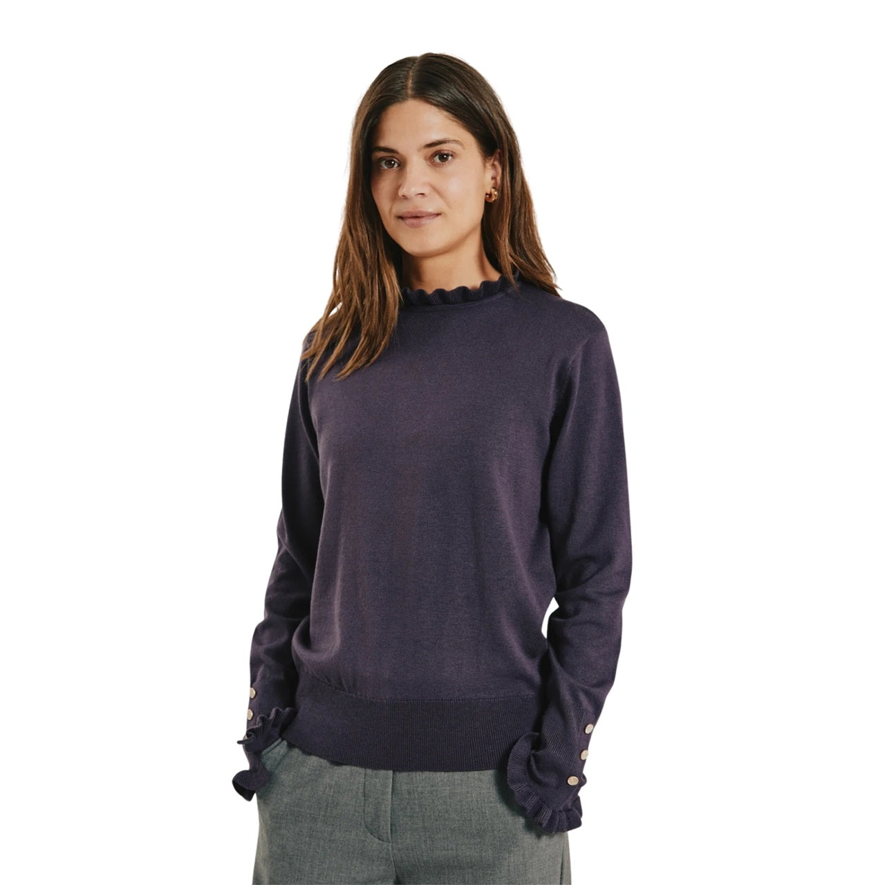 Jersey azul noche mujer con volantes Freequent Katie | Konestilochic