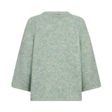Free/Quent - Lulu 205507-Verde - Jersey verde claro jaspeado de lana con mangas ¾ - Mujer