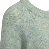 Free/Quent - Lulu 205507-Verde - Jersey verde claro jaspeado de lana con mangas ¾ - Mujer